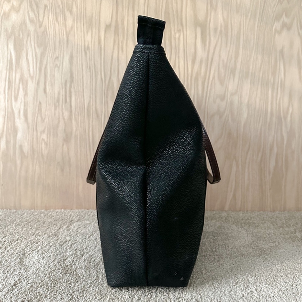 Jack Georges Pebbled Leather Black Laptop Tote Bag - Picture 3 of 15